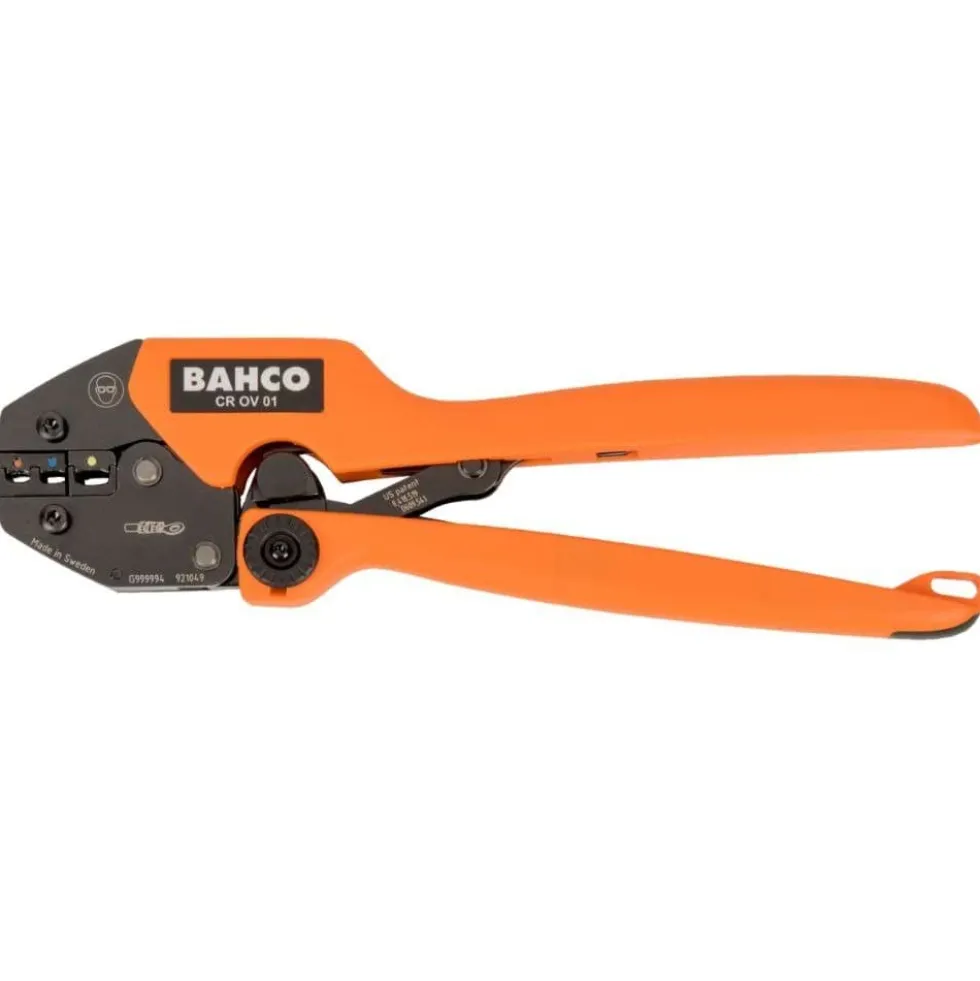 Alicate de cravar com roquete para conectores isolados - Perfil oval 20 AWG -10 AWG Bahco CR OV 01