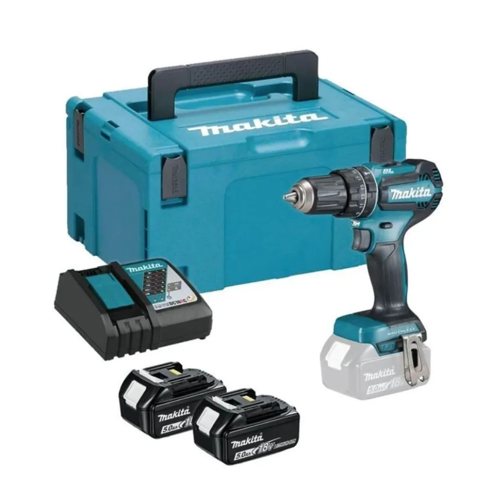 Berbequim Aparafusador 18V 2x5,0Ah Makita DHP485RTJ