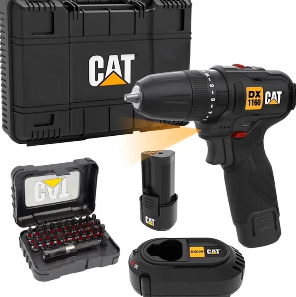 Berbequim de impacto 12V/2.0Ah 32 PeçasCAT DX1160