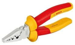 Bosch Professional Alicate Cravar Isolado VDE - 180 mm com 9 posições de Regulação Terminais de 0,25 mm² a 16 mm²