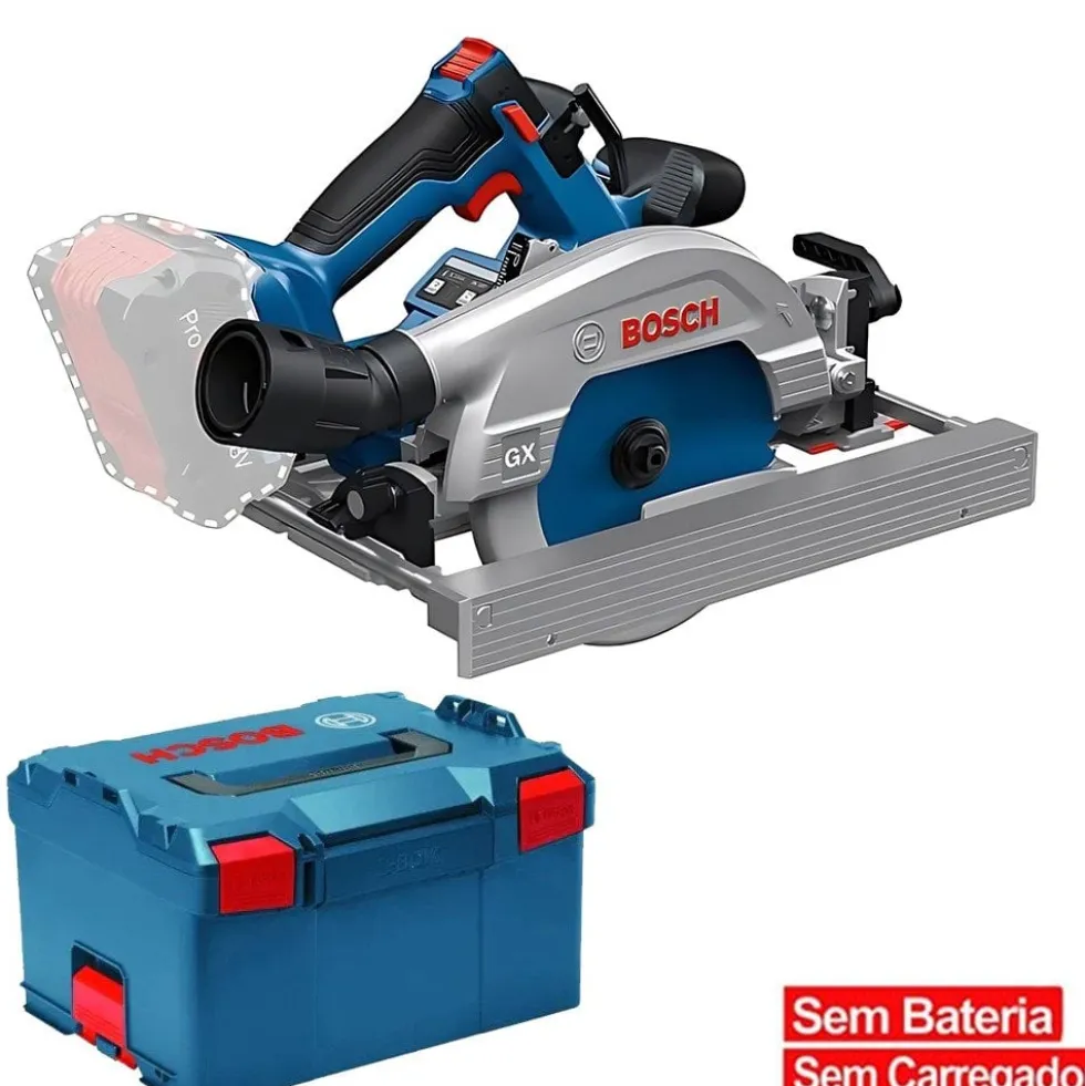 Bosch Professional Serra Circular sem Fio GKS 18V-57-2 GX com Calha Paralela,Disco Expert Madeira 36 Dentes+Mala L-BOXX 238