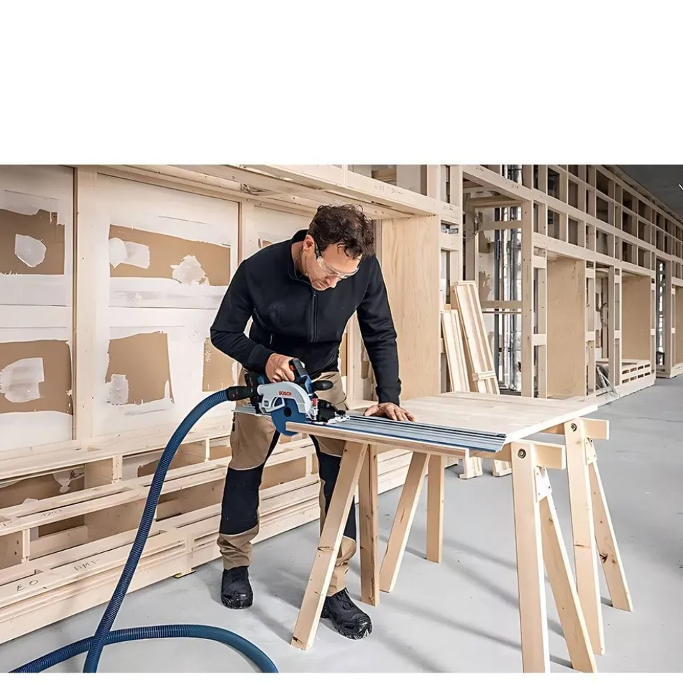 Bosch Professional Serra Circular sem Fio GKS 18V-57-2 GX com Calha Paralela,Disco Expert Madeira 36 Dentes+Mala L-BOXX 238
