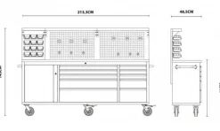 Carro/Bancada de Trabalho c/ Painel Perfurado Kroftools 8630