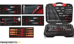 Carro de Ferramentas de 7 Gavetas C/ Áudio 262 Pcs Kroftools 8617