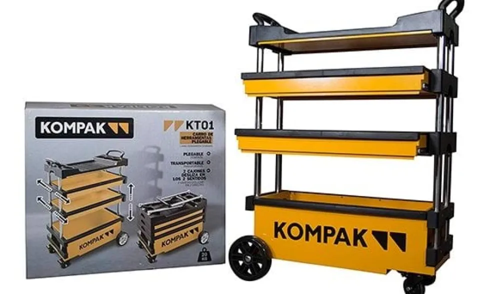 Carro Ferramentas Dobrável 2 Gavetas Kompak KT01