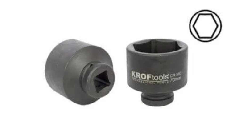 Chave Curta 1” Impacto 75mm Kroftools 200175