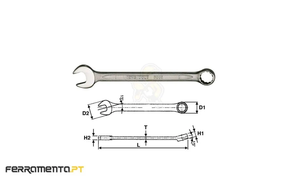 Chave de Boca Luneta 22 mm Teng Tools 600522