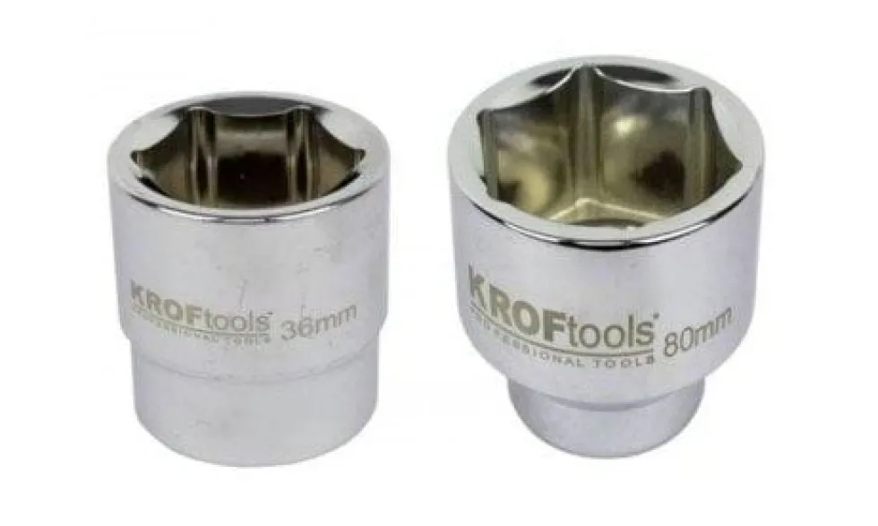 Chave de Caixa 1” 57mm Curta Hexagonal Kroftools 100657