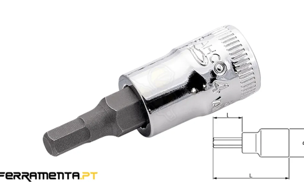 Chaves de Caixa Macho 1/4" 3 mm Sextavada Bahco 6709M-3