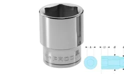 Chaves de Caixa 1/2" sextavadas 8 – 34mm Facom S.H