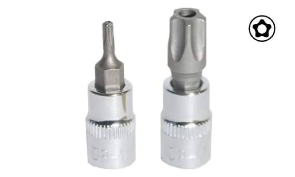 Chaves de Caixa 1/4” TS10-50H Pontas Torx TS Furadas Kroftools