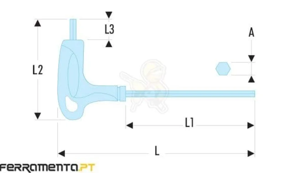 Chave Sextavada C/ Punho 3mm Facom 84TZA.3