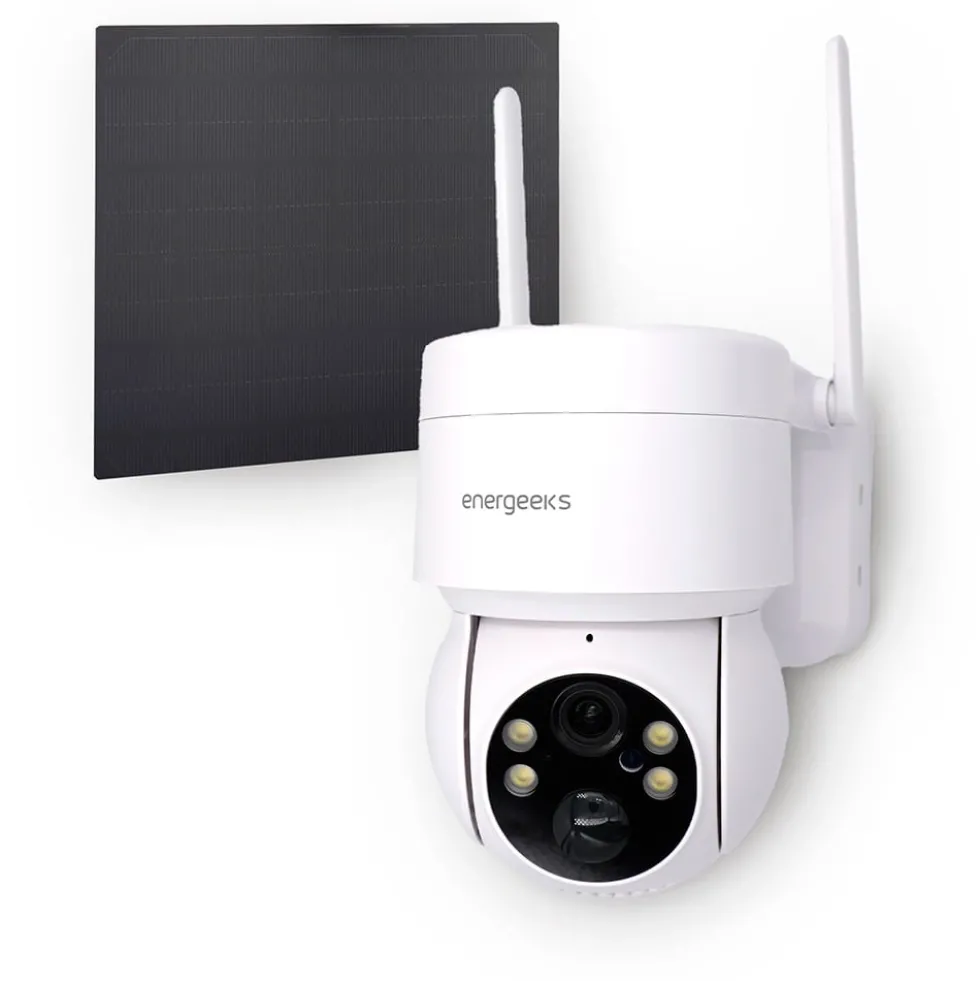 Câmara Motorizada Wi-Fi c/Painel Solar Energeeks EG-CIPBATEXT001