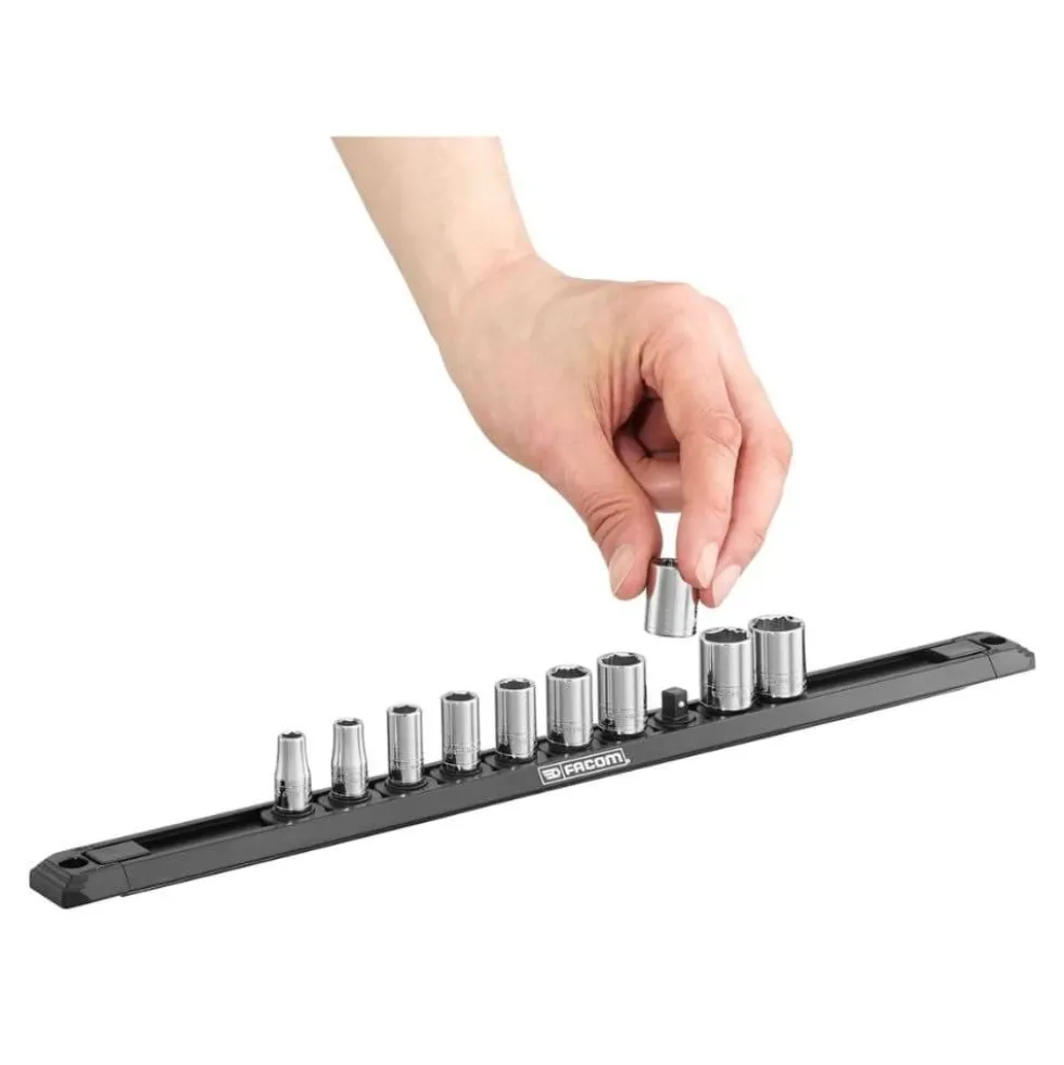 Conjunto 10 Chaves de Caixa OGVGRIP 1/4" 6 Faces Régua Facom R.40EGRPPB