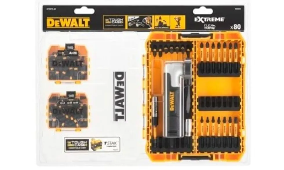 Conjunto de 80 Bits de Aparafusar com Acoplamento de Ângulo Dewalt DT70775-QZ