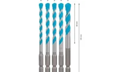 Conjunto de 5 Brocas HEX-9 MultiConstruction 5,5 - 8 mm Bosch
