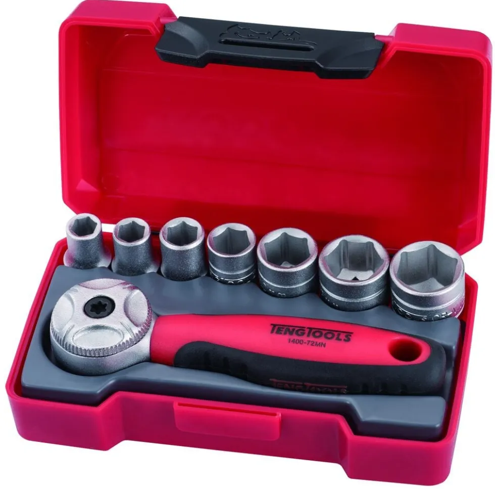 Conjunto de Chaves de Caixa 1/4" de 6 Pontas 8 pcs Teng Tools T1408