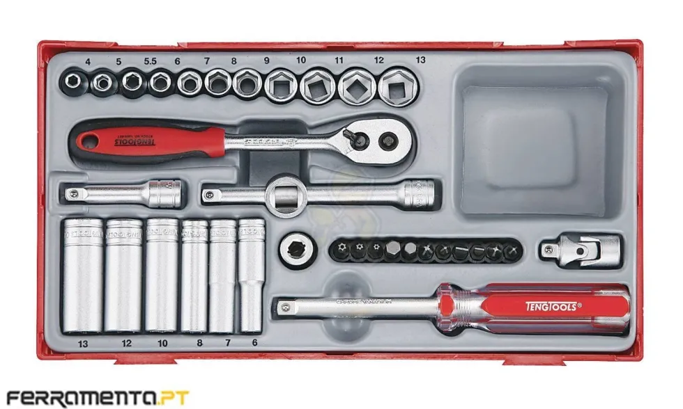 Conjunto de chaves de caixa 1/4'' Teng Tools TT1435