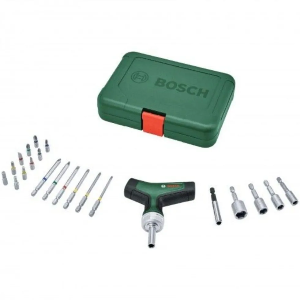 Conjunto de 22 Chaves de Fenda com catraca em formato de T Bosch 1600A02Z9T