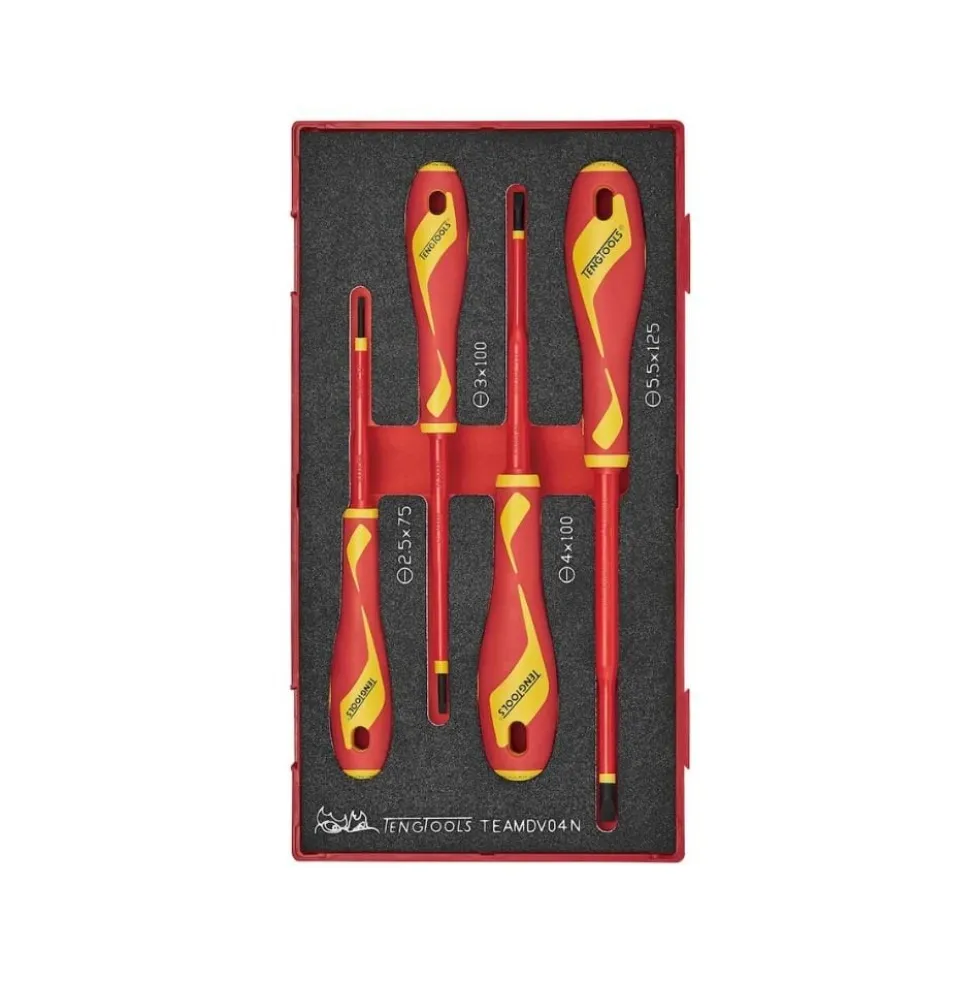 Conjunto de chaves de fenda isoladas Teng Tools Teamdv04N