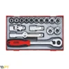 Conjunto de chaves métricas de 6 pontos 1/2" Teng Tools TT1218-6