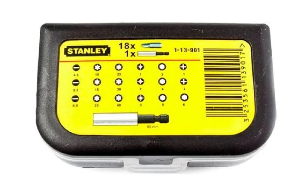 Conjunto de Pontas 1/4" 25mm - 19 Pcs Stanley 1-13-901