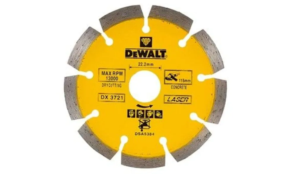 DeWalt Disco de Diamante para o Corte de Materiais de Construção/Betão 115x22,2 mm