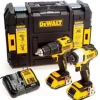 DeWalt KIT XR 18V Brushless = DCD709 Berbequim Percussão + DCF809 Aparafusadora Impacto + 2 Baterias Li-Ion 2Ah + Mala TSTAK II
