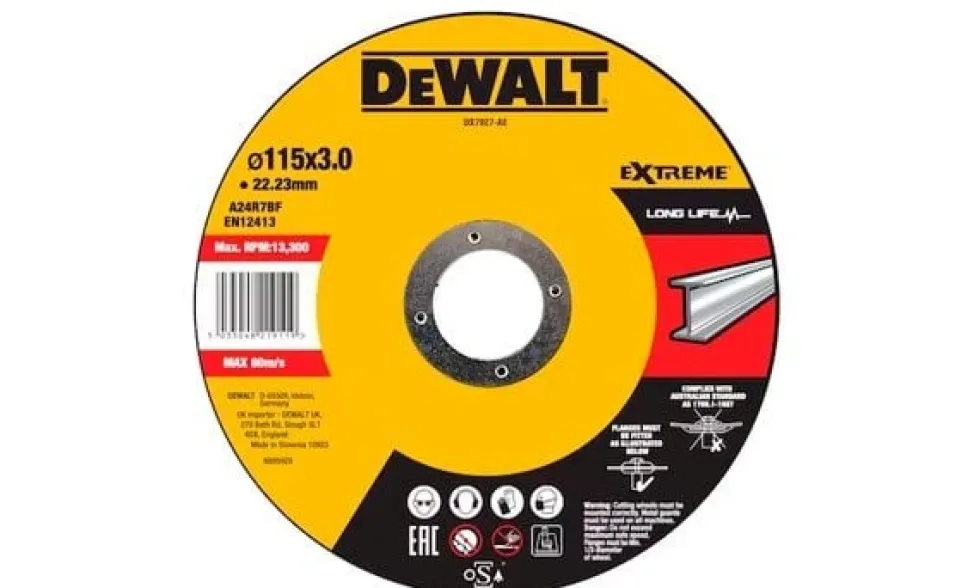 Disco De Corte Côncavo Para Metal 115 x 3 x 22.23mm Dewalt DX7927-AE