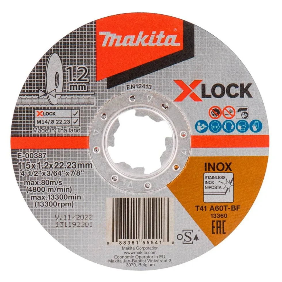 Disco de Corte Fino X-Lock 115 mm Makita E-00387