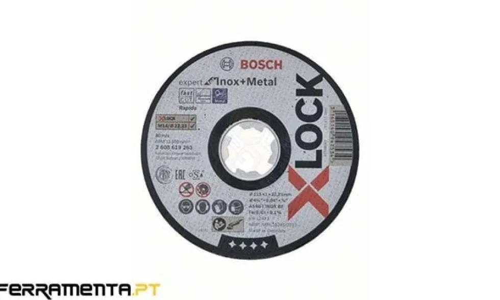 Disco de Corte 115mm X-LOCK Expert P/ Metal Bosch 2608619263
