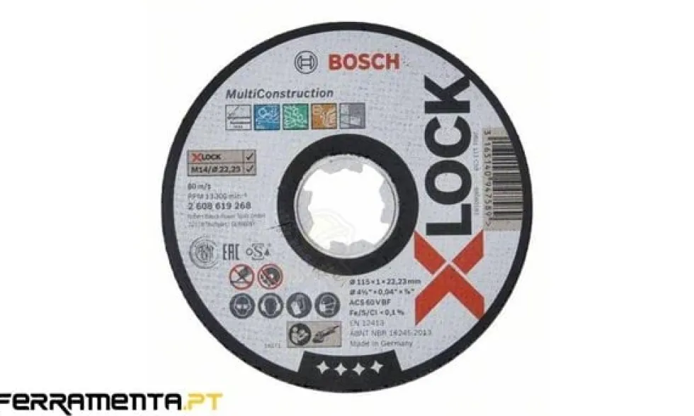 Disco de Corte 115mm X-LOCK Multi Material Bosch 2608619268
