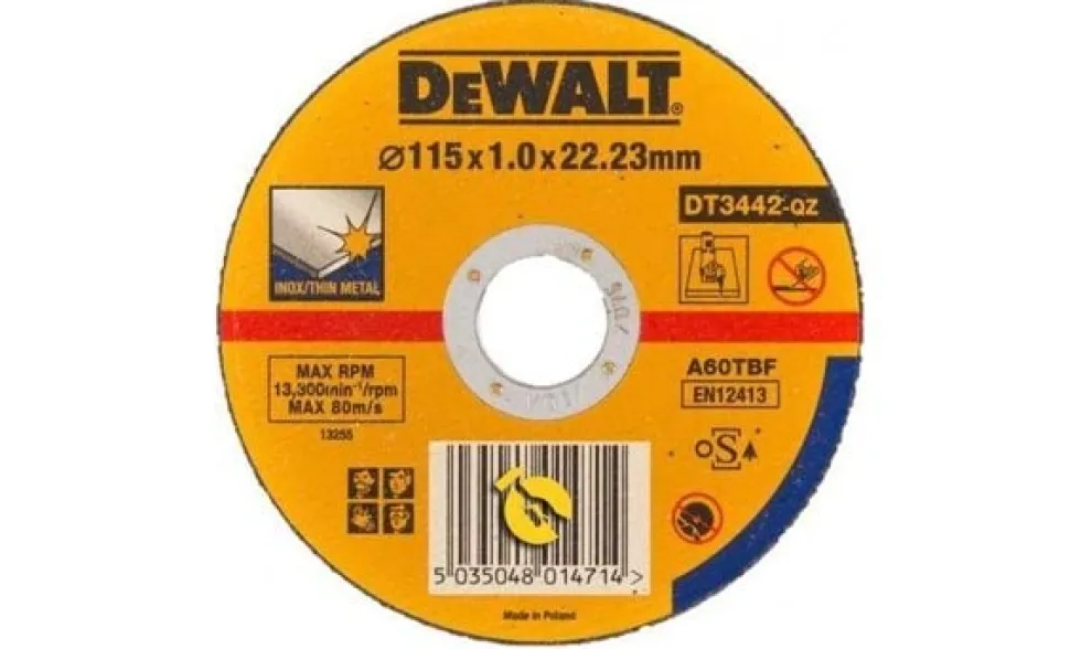 Disco De Corte Para Aço Inox 115x1mm Dewalt DT3442-QZ
