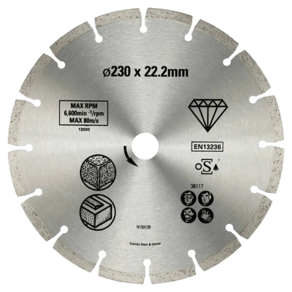 Disco de Diamante 230mm p/ Betão Stanley STA38117-XJ