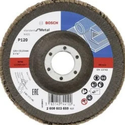 Disco De Lixa Em Lamelas 125mm Para Metal Bosch 2608603658