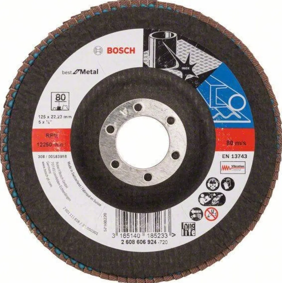 Disco de lixa em lamelas X571 115mm x Grão 80 Bosch 2608605452