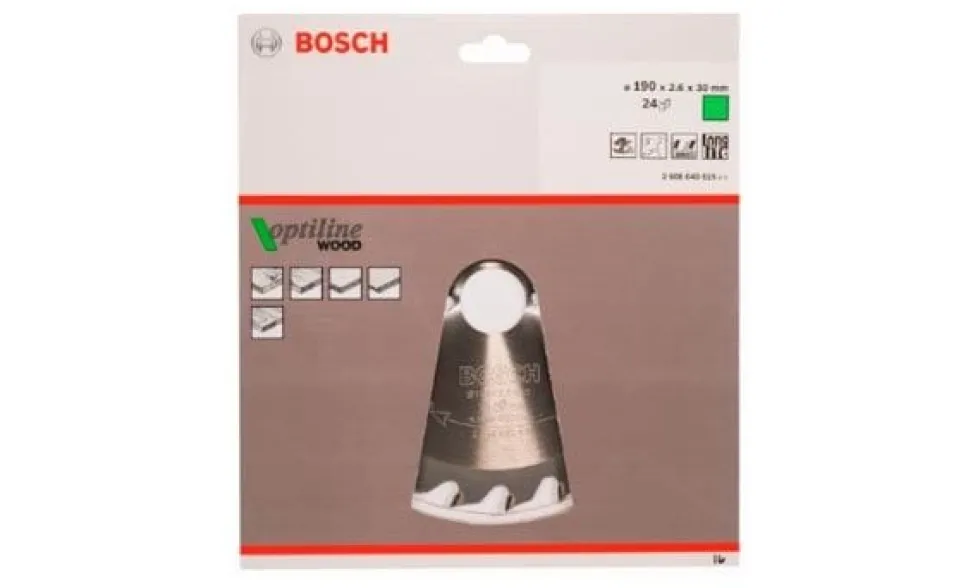 Disco de Serra OPTILINE 190mm p/ Madeira Bosch 2608640615