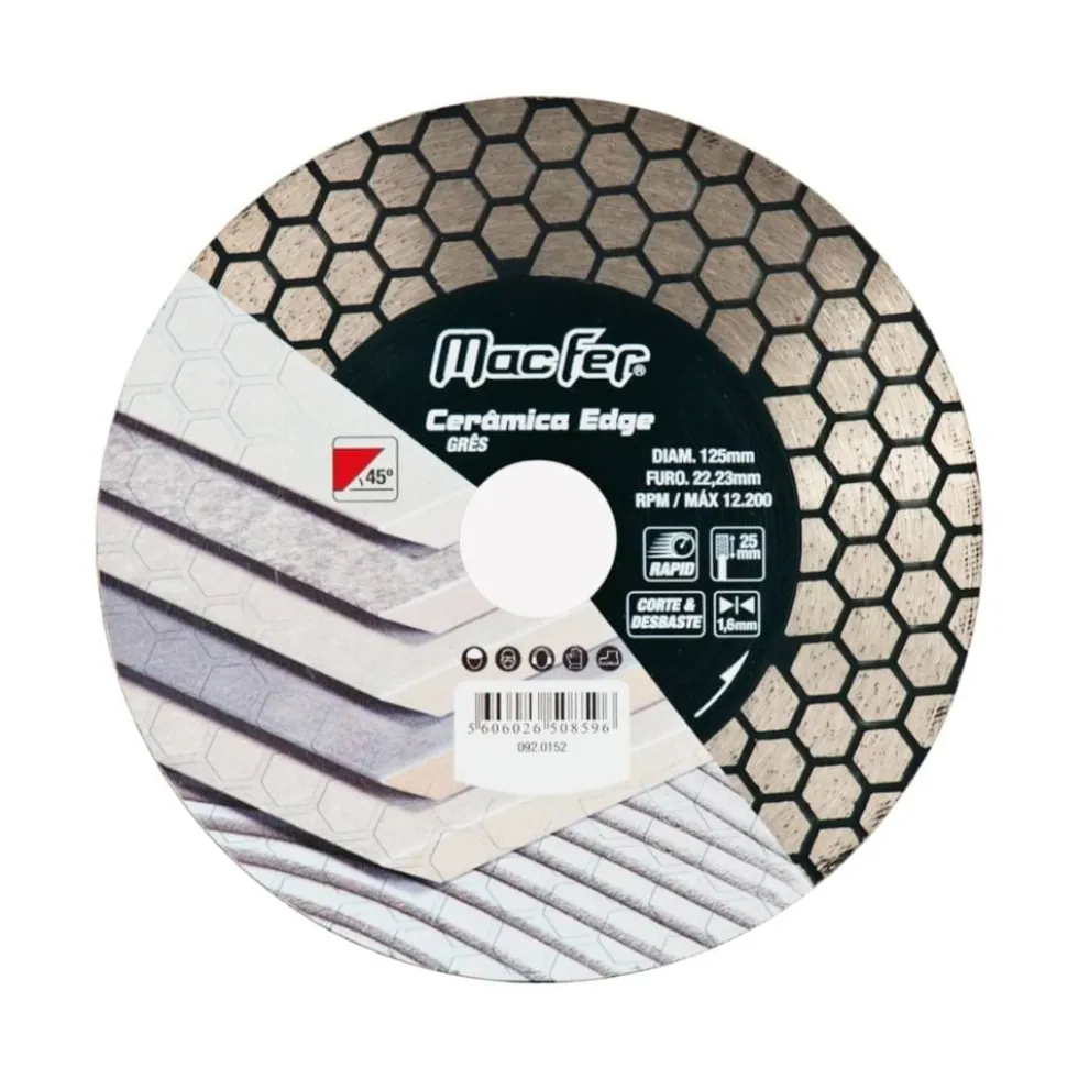 Disco diam. Cerâmica Edge 125mm x 25mm Macfer 092.0152