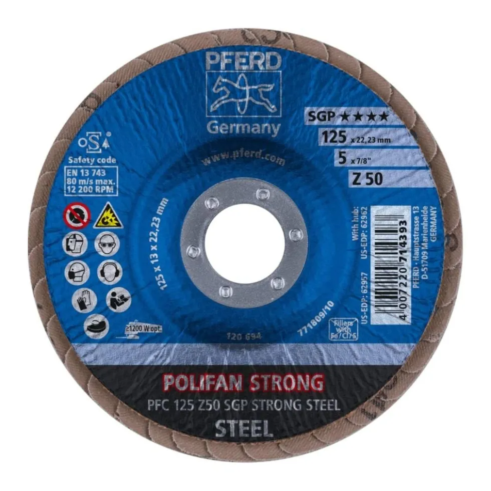 DISCO POLIFAN CONICO PFC 125 Z 50 SG STRONG/22,23 PFERD 4007220777893