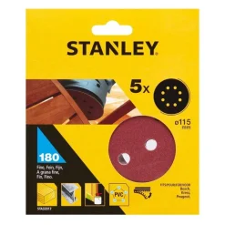 Discos de Lixa 115mm G180 c/ Velcro Stanley STA32017-XJ