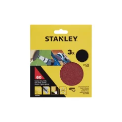 Discos de Lixa 125mm G60 c/ Velcro Stanley STA32067-XJ