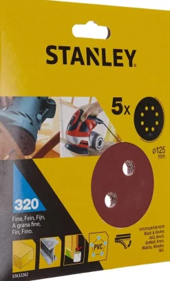 Discos de Lixa 125mm Grão 320 Stanley STA32262-XJ