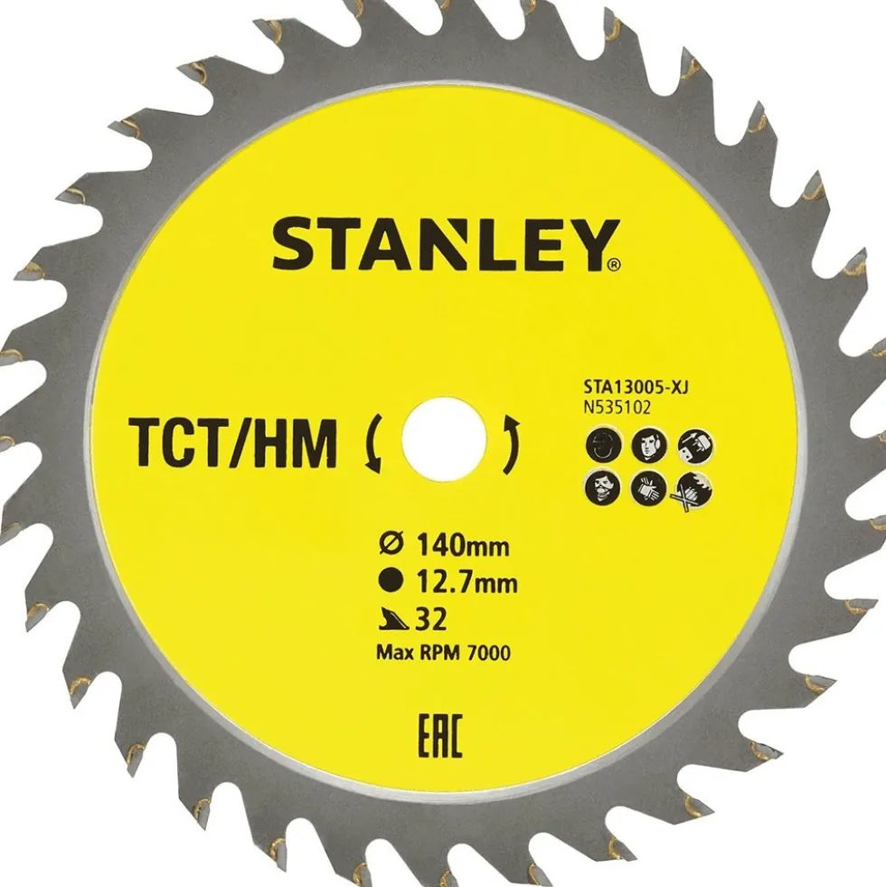 Disco 140x12.7mm TCT/HM Corte Fino p/ Madeira Stanley STA13005-XJ