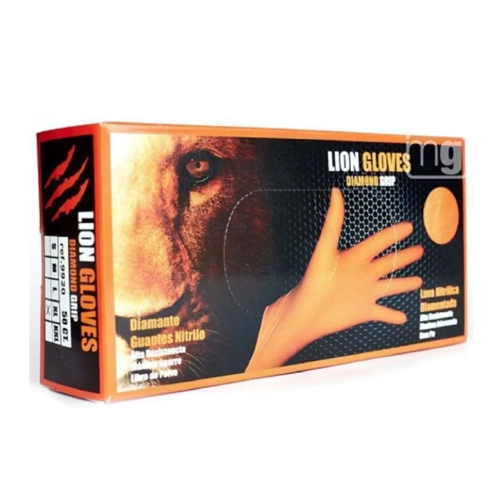 Dispensador de Luvas Leão Laranja Diamante 50Uni – M Mundo Guante 9920M
