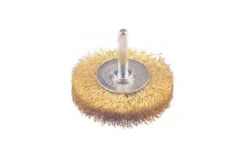 Escova Aço c/ perno Circular Arame Ondulado Latonado EAPC-L MacFer 75mm (bls) 025.0005
