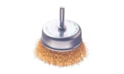 Escova Aço c/ perno t/ Taça Arame Ondulado Latonado EAPT-L 50mm MacFer 025.0011