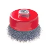 Escova Aço c/ Rosca t/ Taça Arame Ondulado Inox CART-OI M14 100mm (bls) MacFer 026.0025