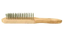 Escova de arame de aço 4 filas com cabo madeira Kroftools 2226