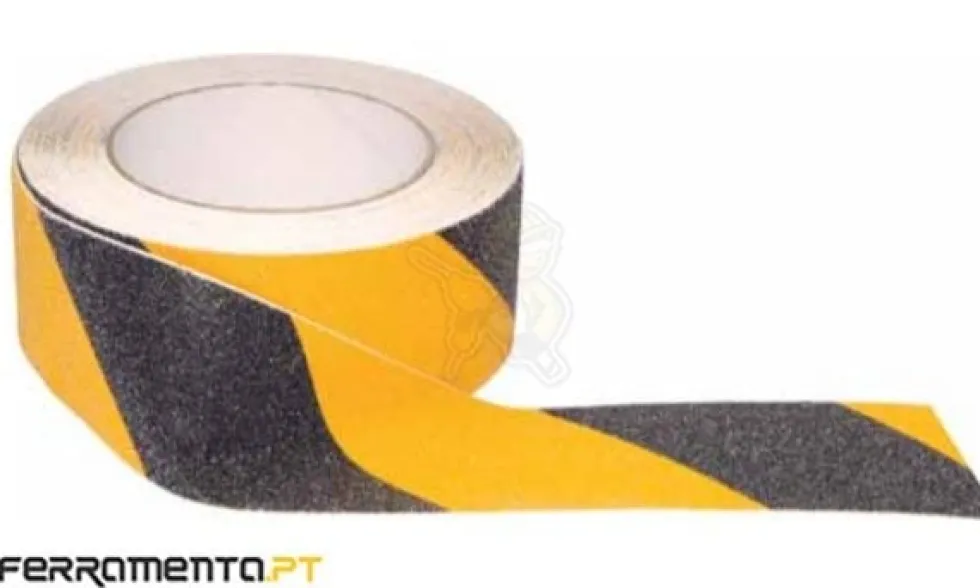 Fita Anti-Derrapante Preta/Amarela 10Mx25MM Macfer ASL-02