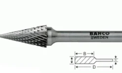 Fresa Cónica Ponta Rotativa Ø6mm Bahco M1227M06